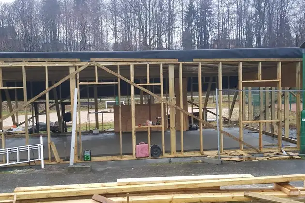 Budynek szkieletowy dla obiektu sportowego w Wiśle